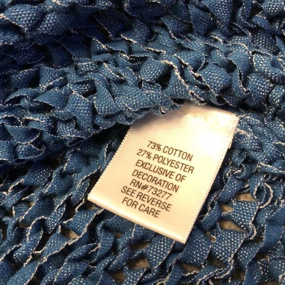 Sonoma Blue V-neck open weave sweater Woman Size Small Long Sleeve - Picture 7 of 7